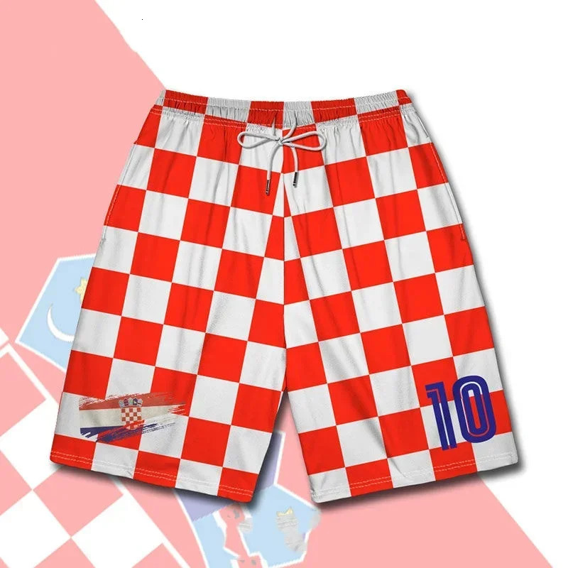 Switzerland Croatia football team home kit sports shorts for men and women 3D printed breathable fast drying comfortable 250322