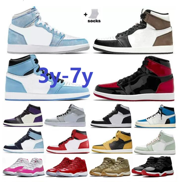 11 1s desgner Big Kid Basketball Shoes Sa Bred Patent Unversty Blue Royal Remagned Palomno Cactus Jack X Fragment Dark Mocha Boys Girls Children Youth Sports Sneakers