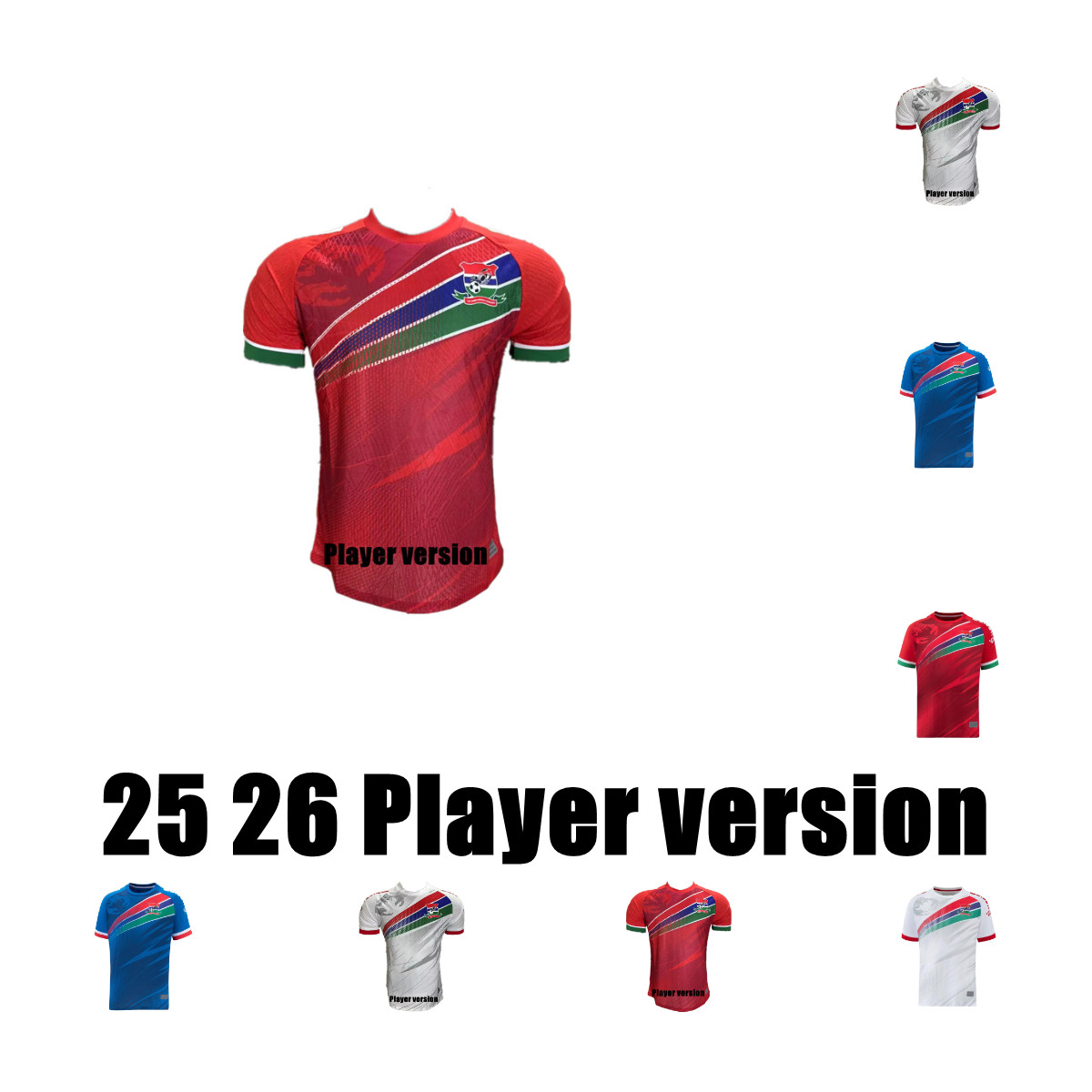 2025 2026 Gambia national football team Soccer Jerseys 25 26 BARROW MINTEH Uniform SIDIBEH FADERA ADAMS CEESAY CEESAY SOWE GAYE Men Player Version Football Shirt top