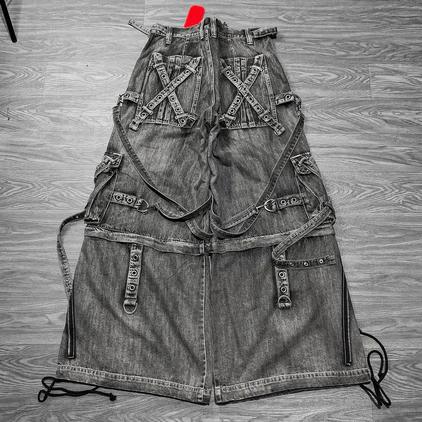 Y2k Jeans Men Streetwear Gothic Hip Hop Heavy Industry Patchwork Ripped Baggy Jeans Wide Leg Mopping Oversized Pocket Washed 251028