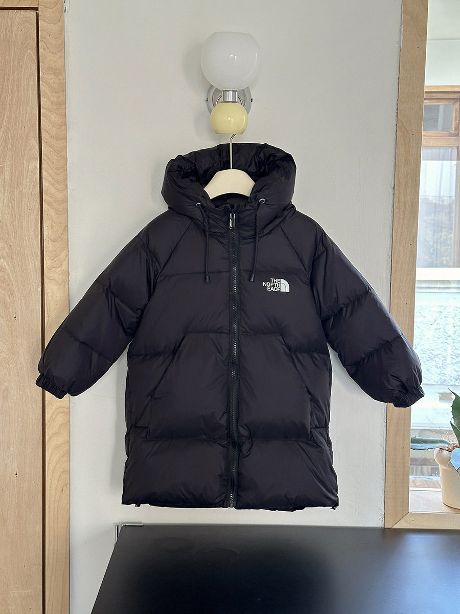 kids designer clothes 2025 New Kids Long Down-like Silk Jacket, Plush Thickened Winter Coat with Fashion Hood, Warm Cold-Weather Outerwear for Boys an