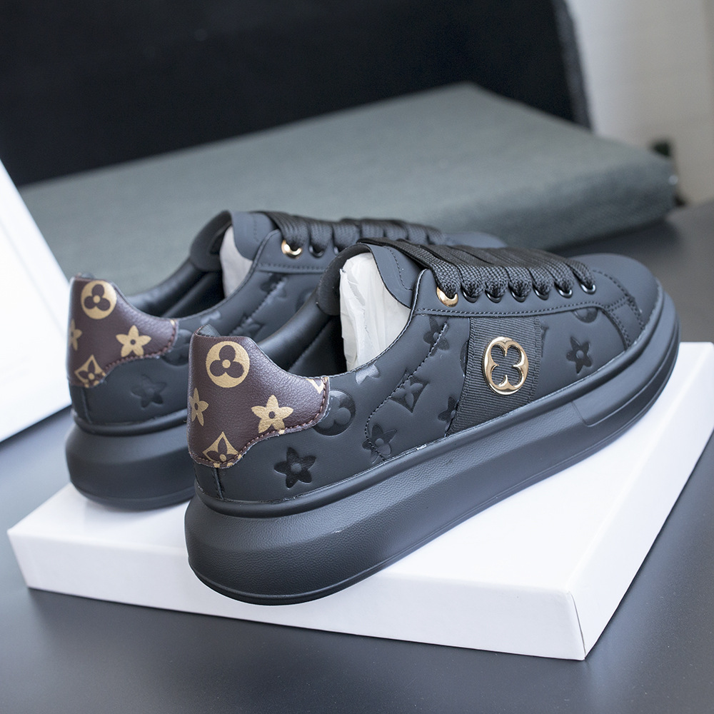 New style couple white casual printed matching color skate thick sole lightweight comfortable sports shoes fashionable men wear size 39-44