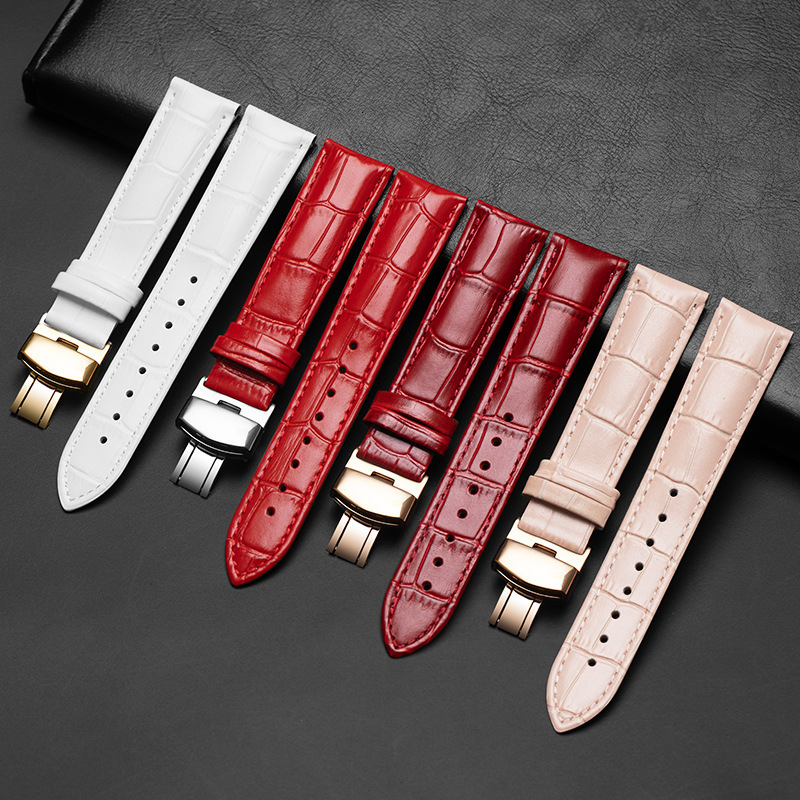 Universal Replacement Leather Watch Strap PU Leather Watchband for Men Women 20mm Watch Band