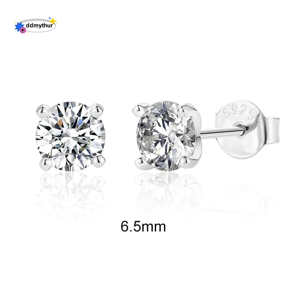 CANNER 0.5-1.2 Carat D Color Moissanite Ear Stud Earrings For Women Sterg Sier Sparkg Piercing Earring Fine Jewelry ddmythur