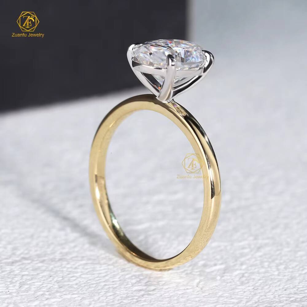 25karat Oval Cut D Grade Moissanite Engagement Ring Women Gift 10k 14k 18k Solid Gold Rose Diamond Marry Me Rings
