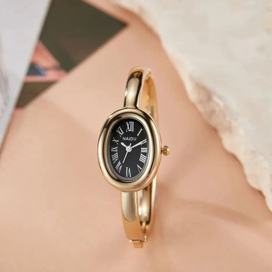 Fashionable Elegant ladies Bracelet Watch Roman Numeral Oval Waterproof Womens Quartz Watch reloj 251031