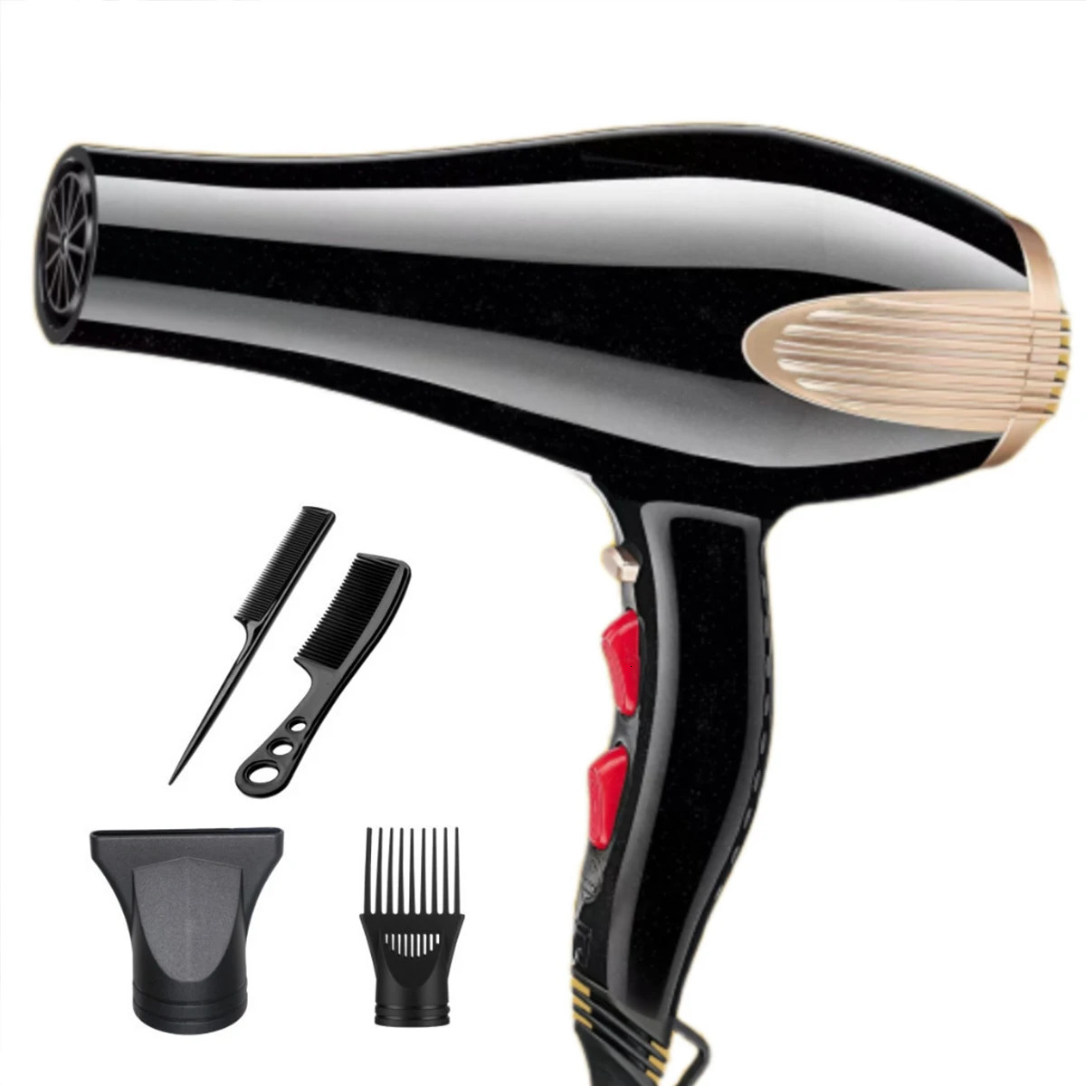 110V Professional Hair Dryer 6000W Curler Black ion Silent Voltage 110V 251030