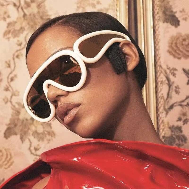 Big Frame Retro Fluorescence Color Square Women Glasses Street Shooting Sunglasses