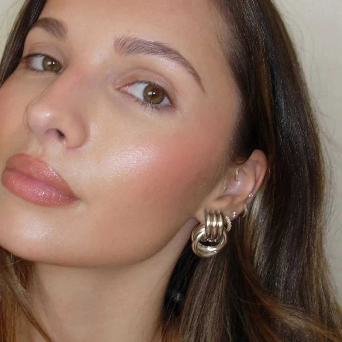 Vintage textured gold-plated stainless steel womens earrings with geometric circular distortion statement earrings fashion jewelry Bijoux Y250401