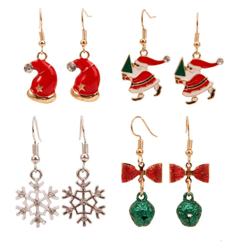 Christmas Dangle Earrings for Women Lovely Santa Claus Snowman Bell Christmas Tree Drop Earrings Xmas Jewelry Gift for Girls 251031