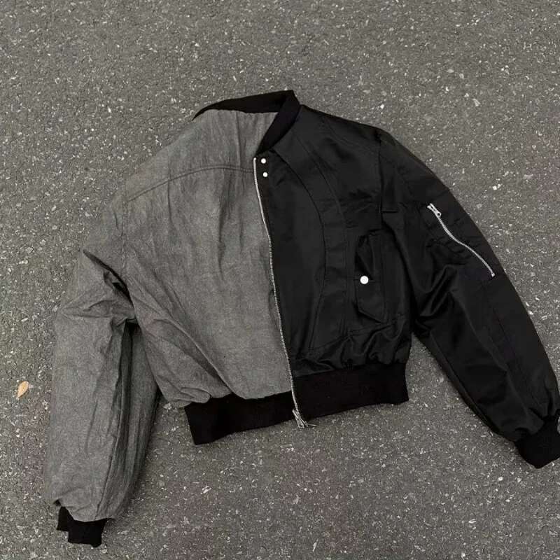 Y2k New American Retro Double Bomber Warm Jacket Men's Women's Hip Hop Goth Oversized Baseball Suit For Men And Women