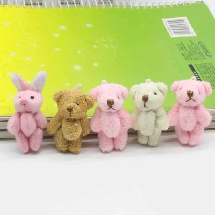 20 pieces of Kawaii teddy bear plush toys 4cm mini teddy bear stuffed plush dolls for girls key link heads movable bears childrens gifts W250402
