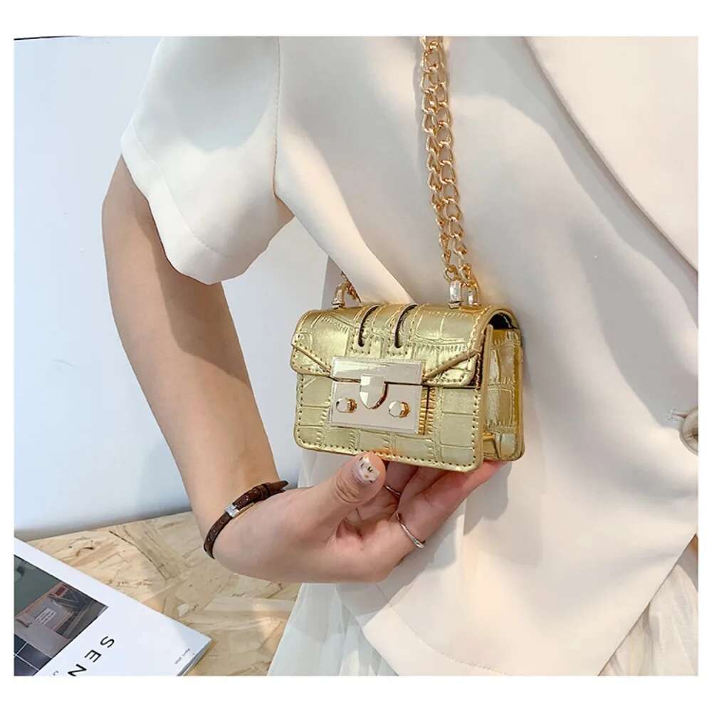Korean Style PU Mini Handbags Woman Chain Crossbody Shoulder Bag
