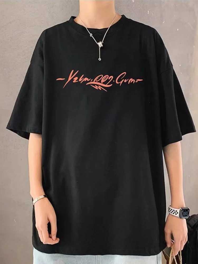 Summer New Casual Loose T-shirt Short Sleeved Mens Fashion Loose Printing Large 8XL Hip Hop Couple Wear Half Sleeve Cotton Top X2504033