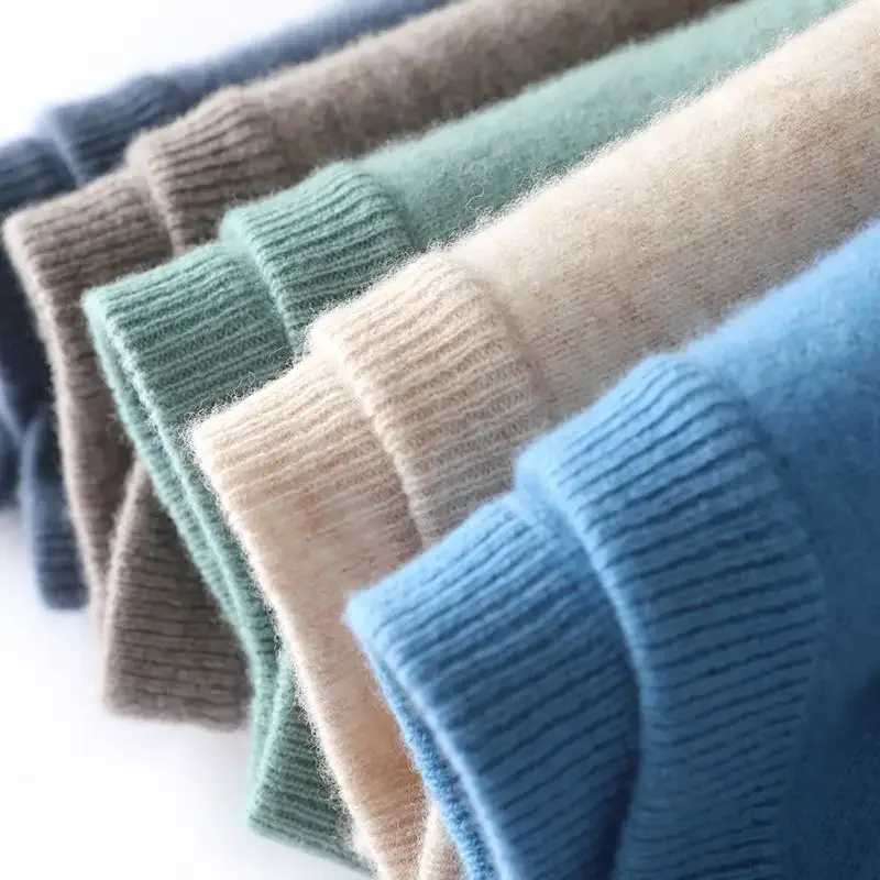 Super Soft Woolen Sweater Mens Loose Round Neck Sweater Solid Color Simple Warm Knitted Shirt Business Casual UnderlayT251103