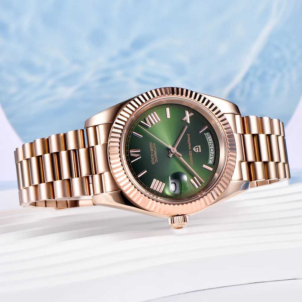 PAGANI DESIGN New DD36 Rose Gold Luxury Automatic Mechanical Watch For Men ST16 100M Waterproof AR Sapphire Glass Wristwatch MenW251104