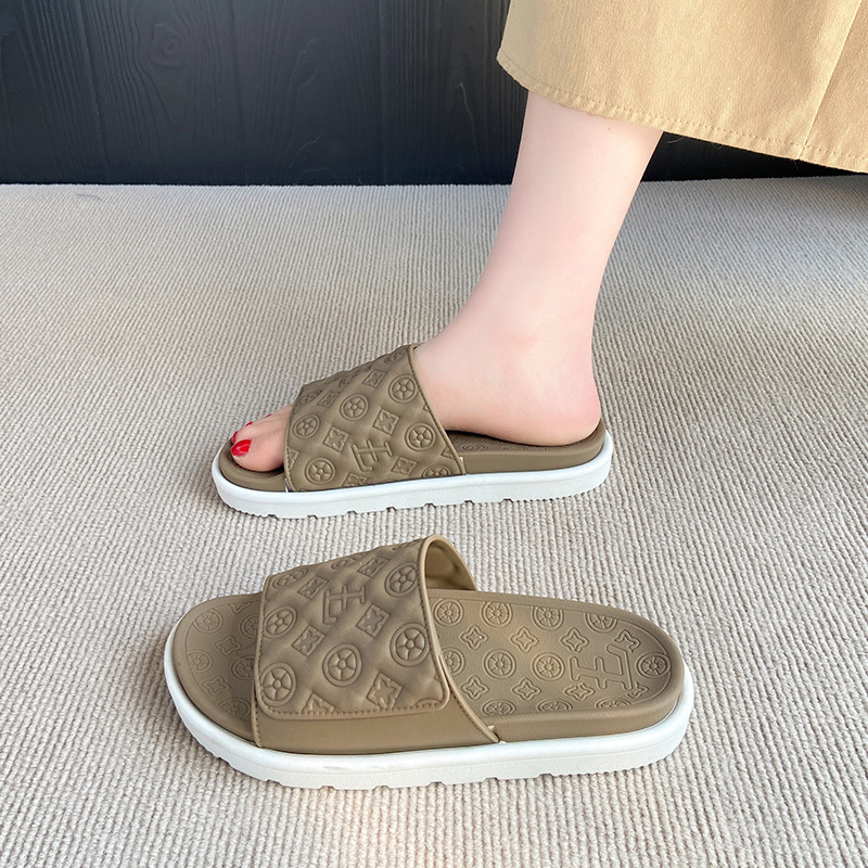 Free shipping slippers men women thick soled non slip casual outdoor shoes daily casual shoes black white brown