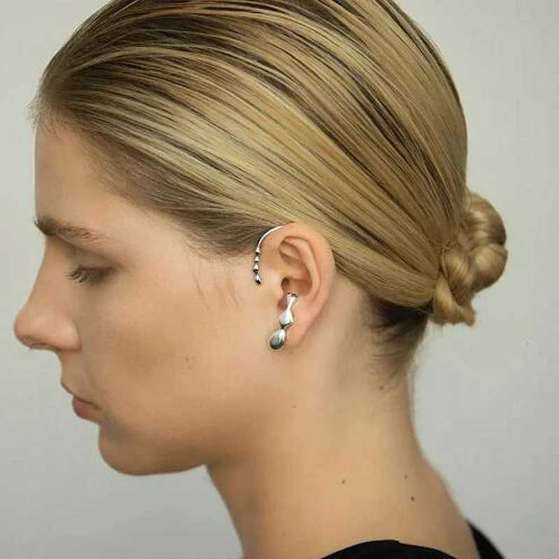 Kshmir 2023 new geometric metal drop wax irregular lava earrings buckle earrings suitable for womens jewelry gifts Y250401