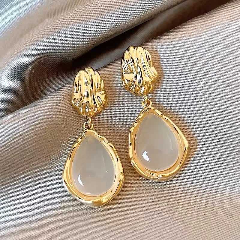 Irregular Fold Water Drop Dangle Earrings for Female Geometric Pendant Ear Wedding Jewelry Gift C251103