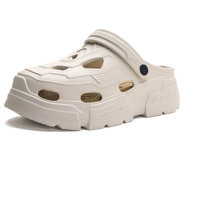 Jifffly men's 2026 new sandals thick-soled high-top stepping feeling non-slip breathable indoor outdoor universal beach casual slippers