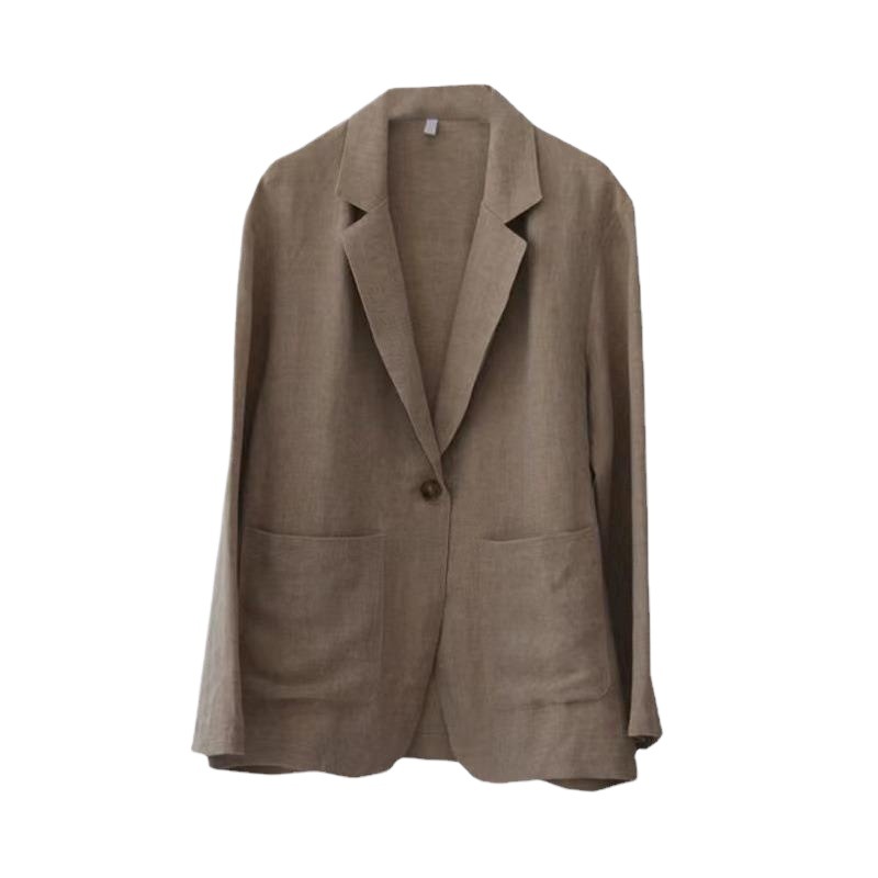 L41Casual Women's Korean Linen Student Suit Jacket with Comfortable Fit