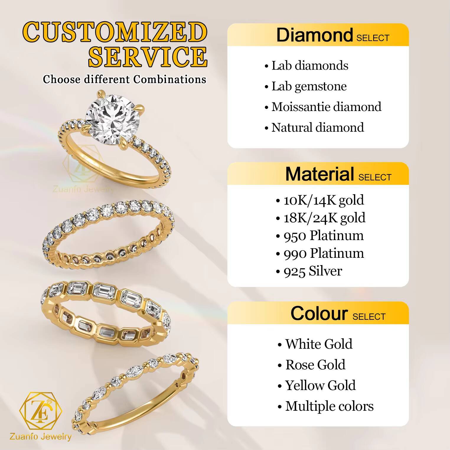 Fine Jewelry Classic14k 18k White Yellow Rose Gold Wedding Engagement Rings Couple Band