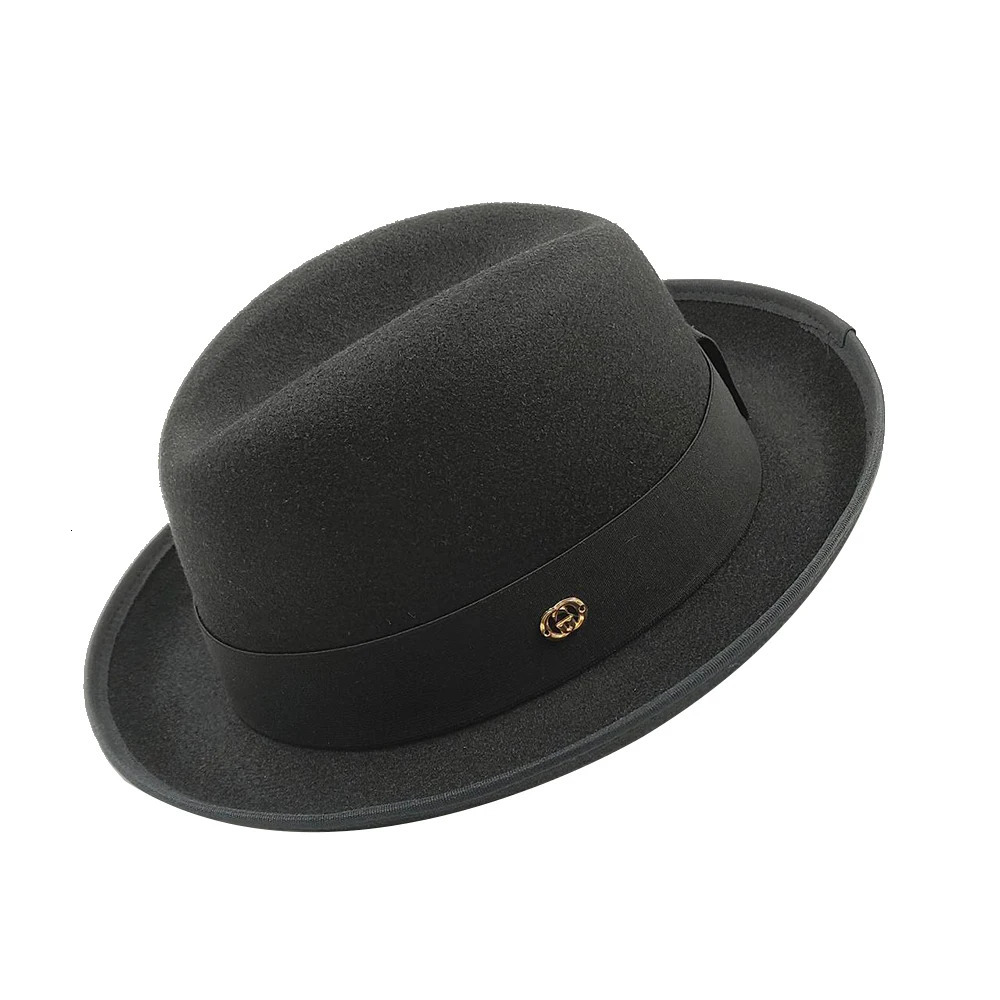 Pork pie hat brim men women Fedora classic gentleman bowler cosplay derby English panama jazz wholesale 251031