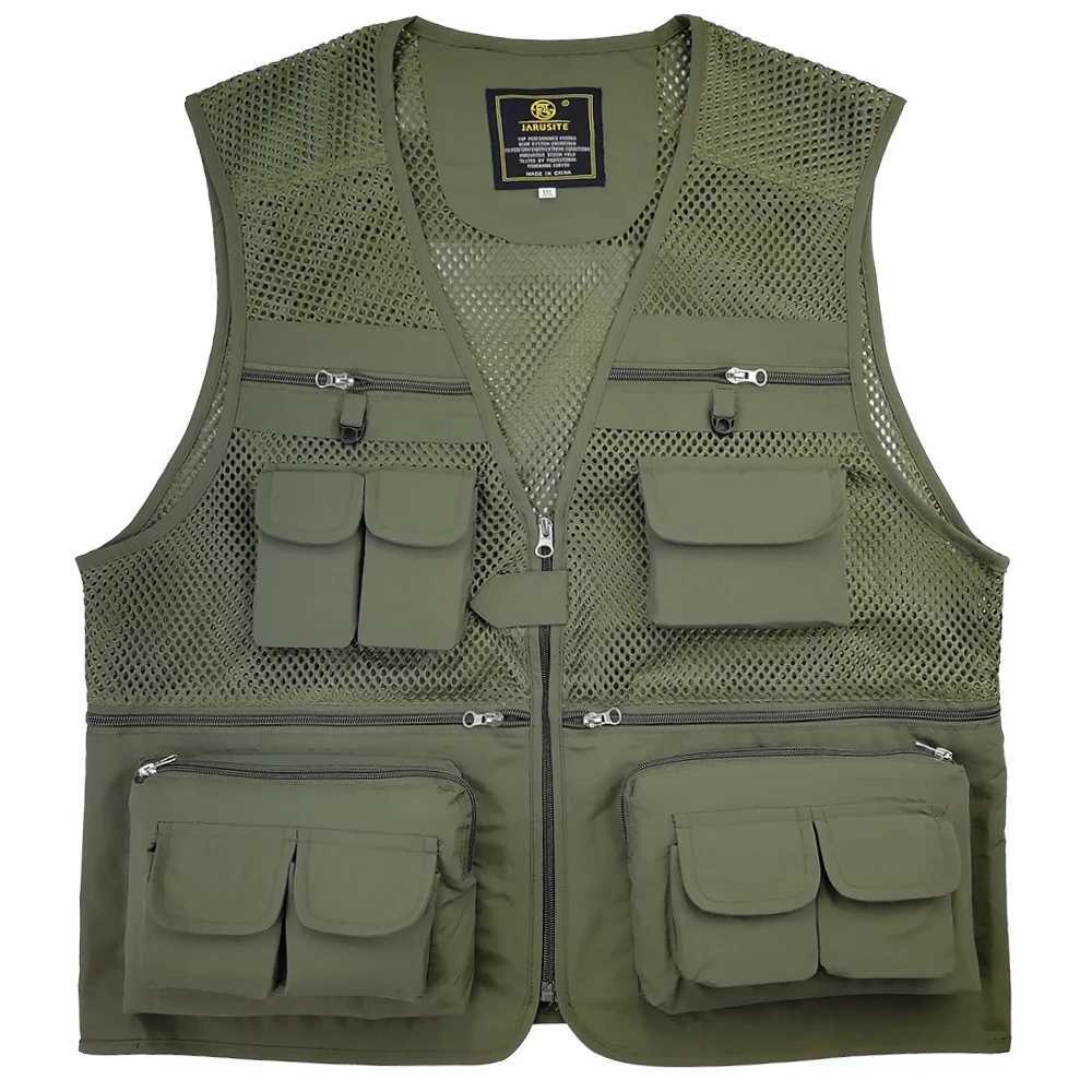 Fishing Vest Breathable Fishing Travel Mesh Vest with Zipper Pockets Summer Work Vest for Outdoor Activities X2504031