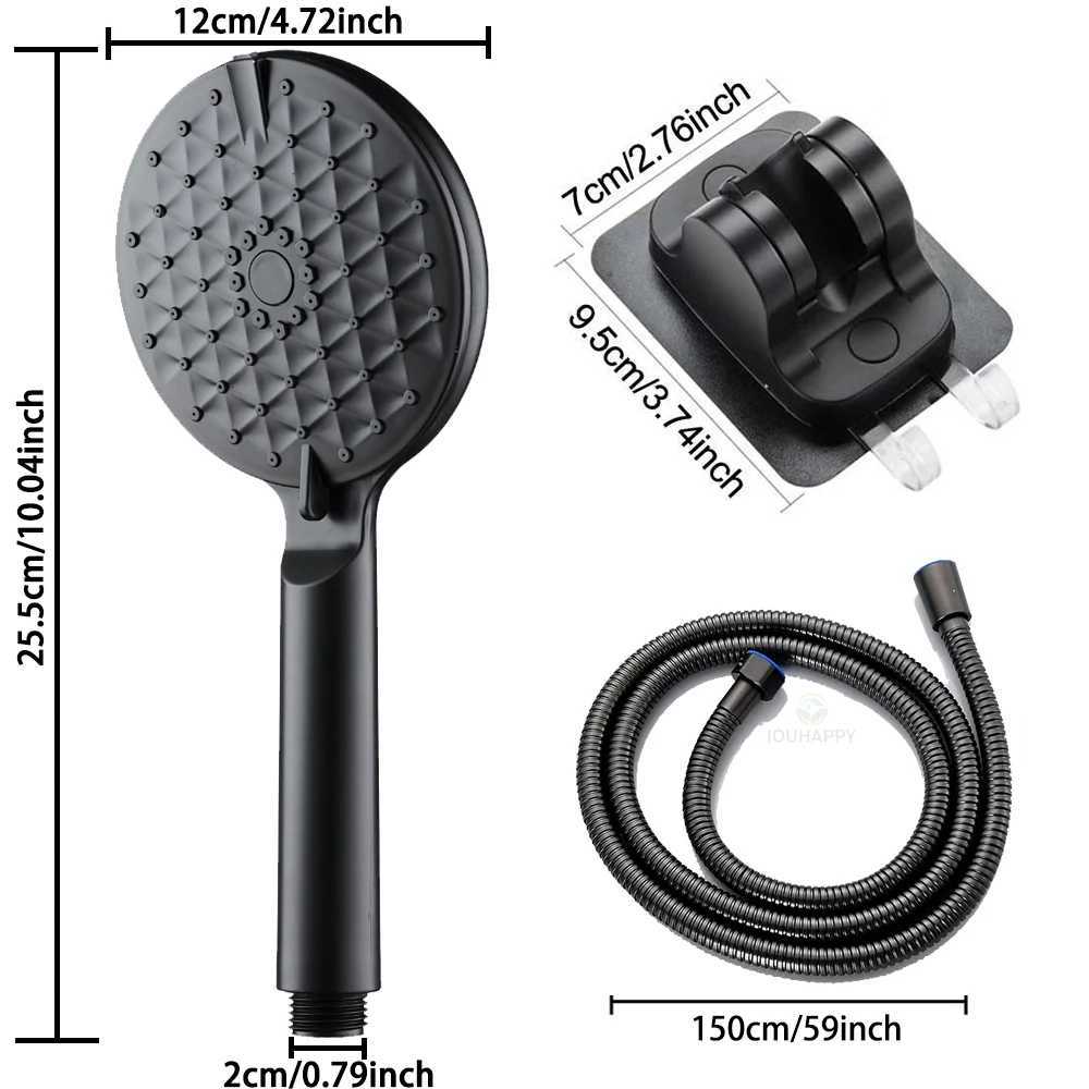 High Pressure Shower 3 Mode Rainfall Round Spray with Nozzle Adjustable Water Conservation Shower Bathro Accessories Set Y251103
