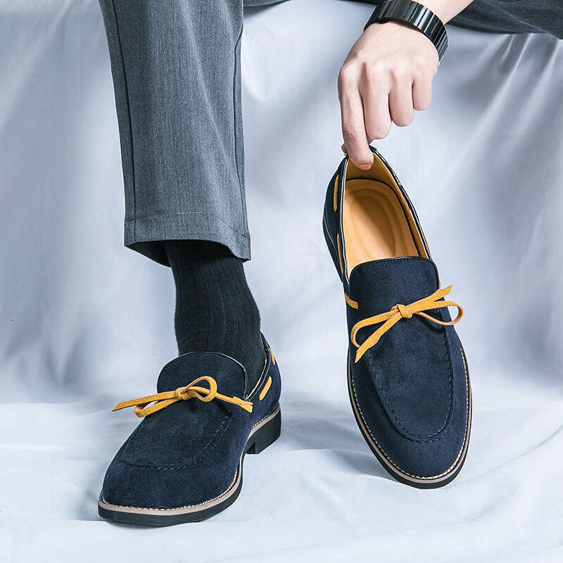 2024 new plus size Le Fu fashionable men's casual shoes, trendy foot covers, suede leather