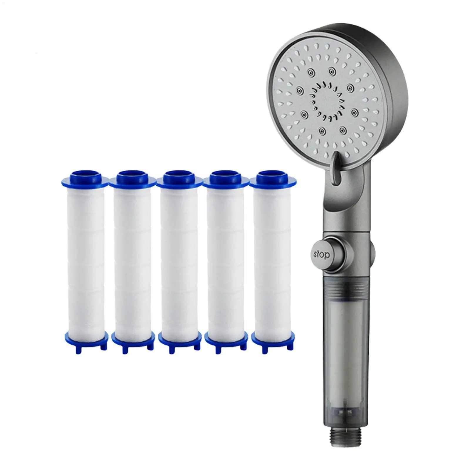 5 Modes Filtered Shower with Handheld Shower with Handheld Silicone Nozzles Adjustable Sprayer for He Gym Dorm Y251103