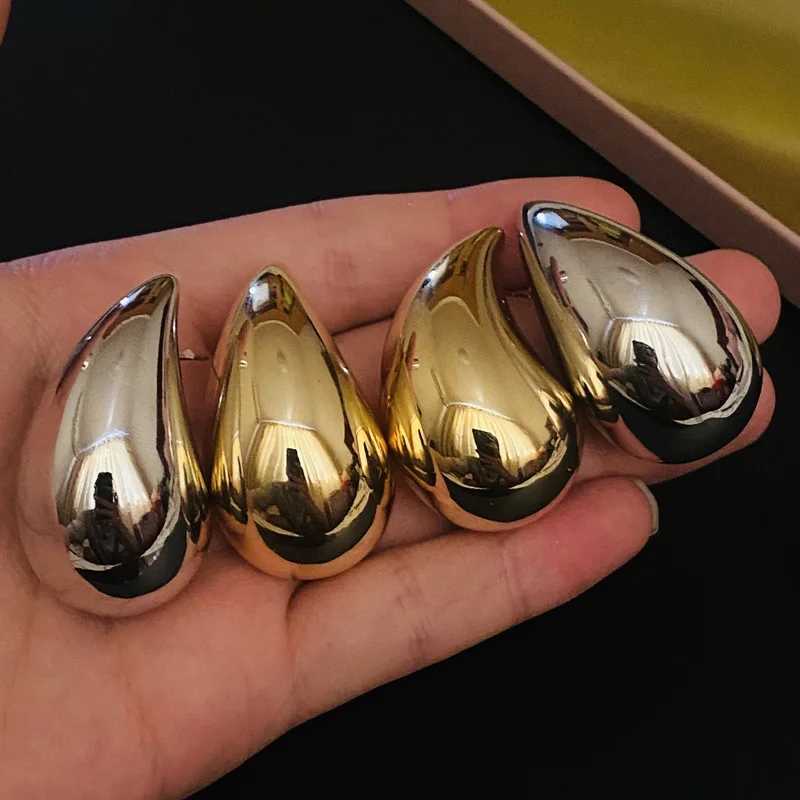 Large female water drop earrings with 18K gold-plated lightweight hypoallergenic trendy jewelry accessories measuring 4.3 * 2.8cm Y250401
