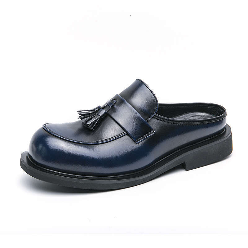 Large men's half slipper shoes for spring and summer 2024 new trend fitting room slippers, sizes 38-46 big head slippers