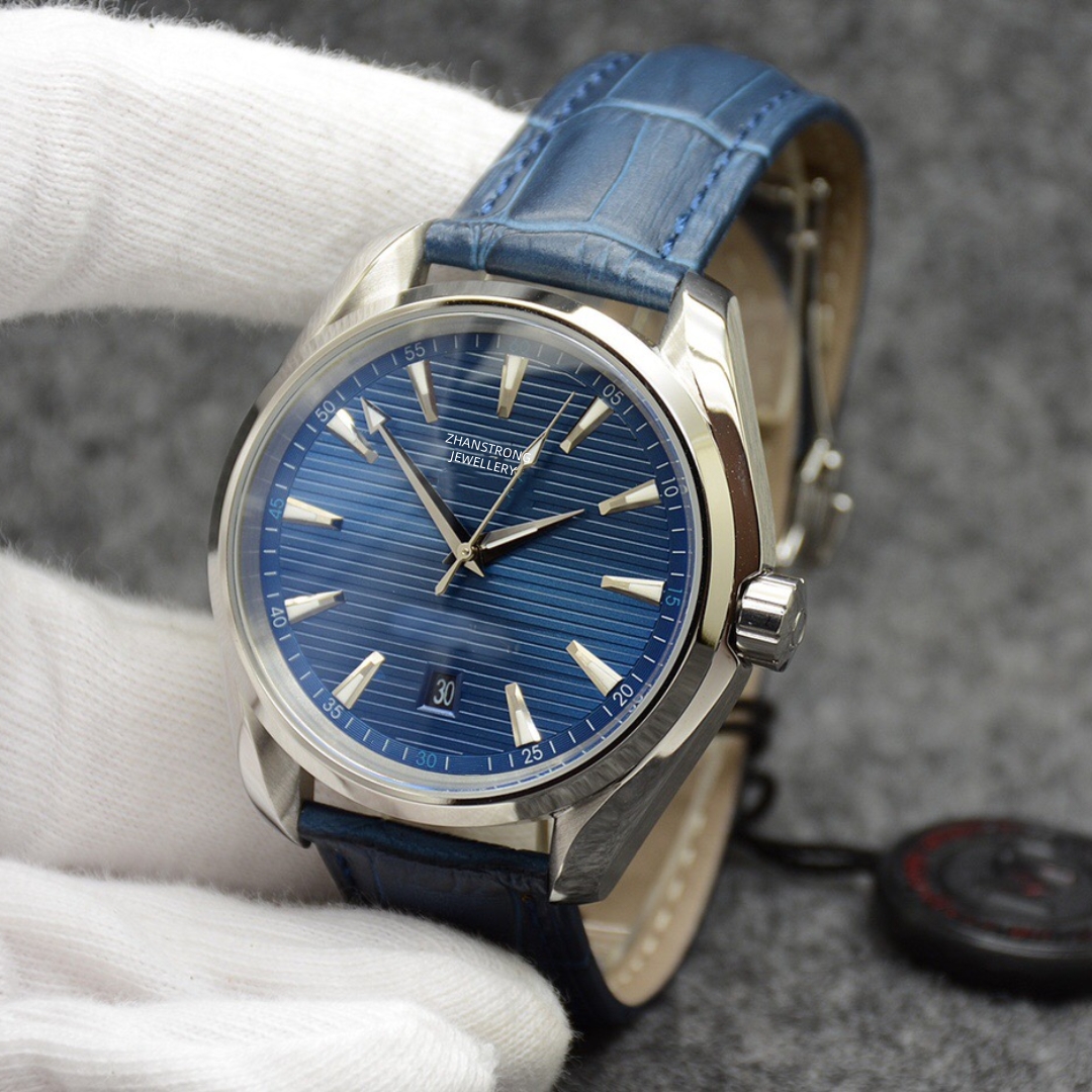 Men's Top Mens Watches Three Needles 41MM Automatic Sports Diving Watch Stainless Steel Leather Strap Designer Mechanical Movement Waterproof Wristwatches