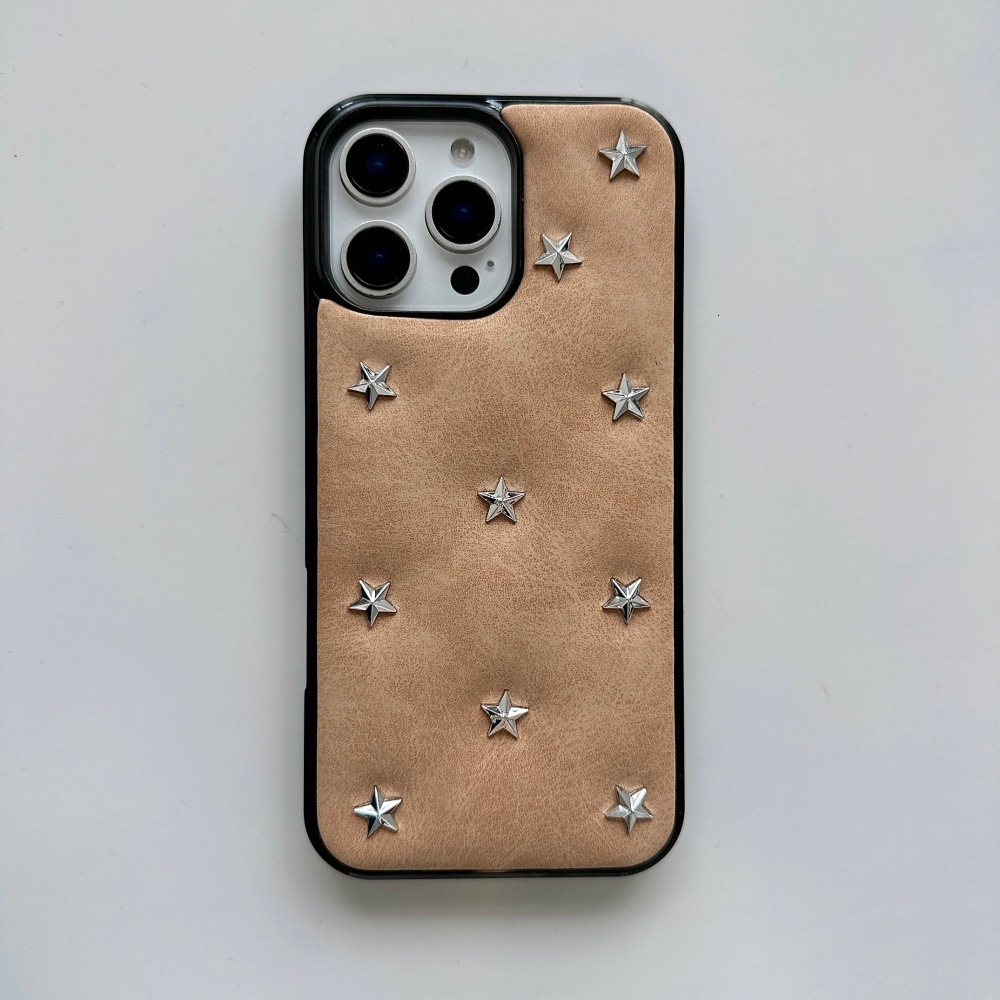 Studded Star Bread Phone Case Compatible with iPhone 17/16 Personalized Solid Color iPhone 15/14 Pro Shockproof