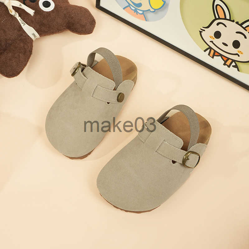 Korean version childrens Boken shoes toe caps slippers half bags elastic bands single kick shoes forest style casual Oxford shoes J250403