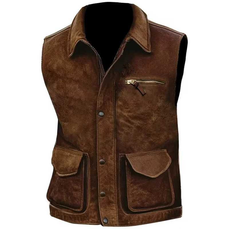 Retro Mens Cardigan Trendy Vest Jacket 2025 New Zipper Pocket Warm Jacket Vest Fashion Blocked Sleeveless Jacket Men Clothing X2504033
