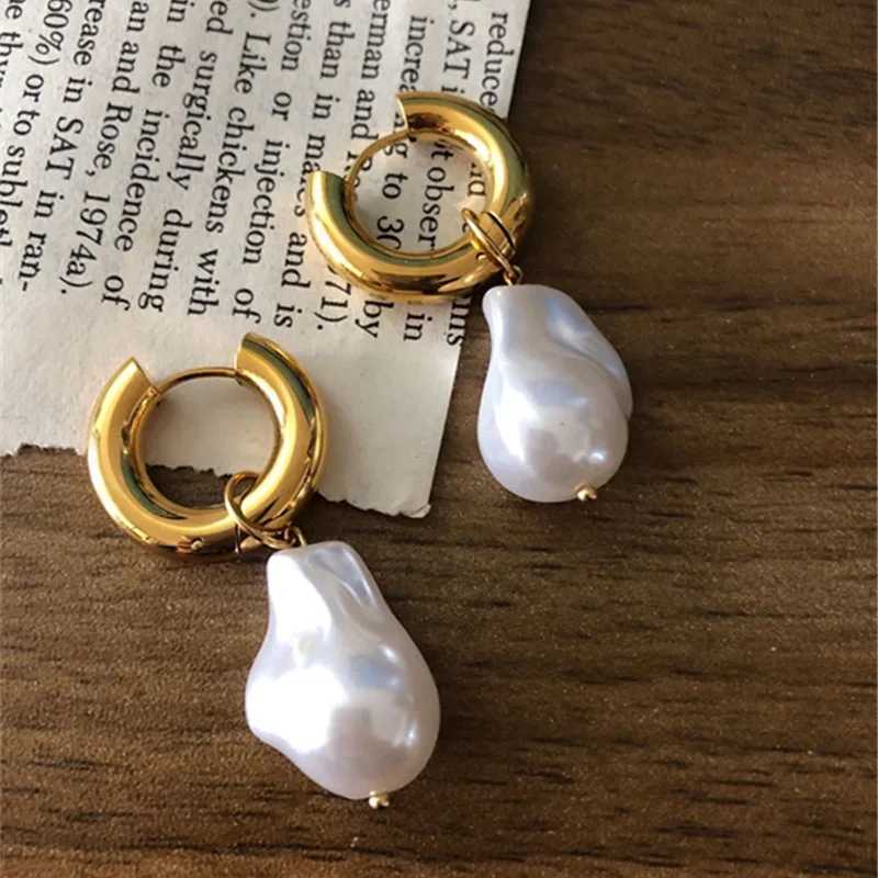 Trend Baroque imitation pearl ring earrings 2024 new fashion jewelry party girl French elegant earrings wholesale gIFTS Y250401