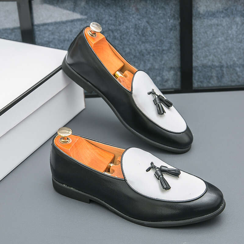 Men's casual leather 2024 Spring and Autumn new large Liu Su Le Fu color blocked 38-46 size driving shoes