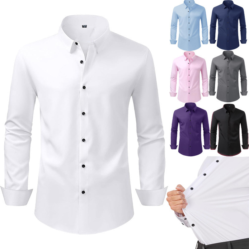 Mens casual and fashionable multi-color long sleeved shirt 241008