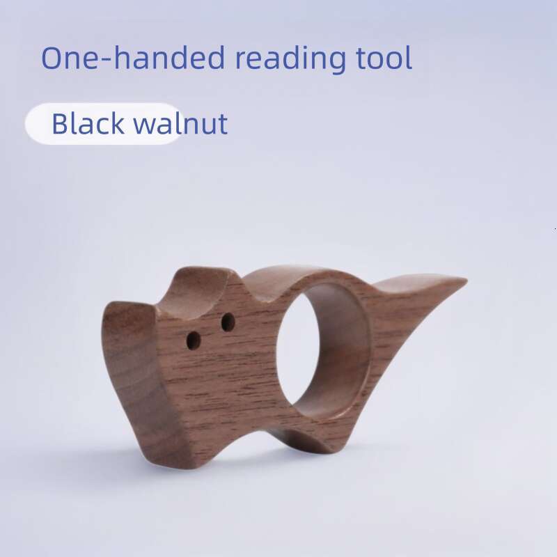 Wooden Pet Whisker Cat Dog Support Portable Thumb Page Clip One-Handed Book Press Bookmark