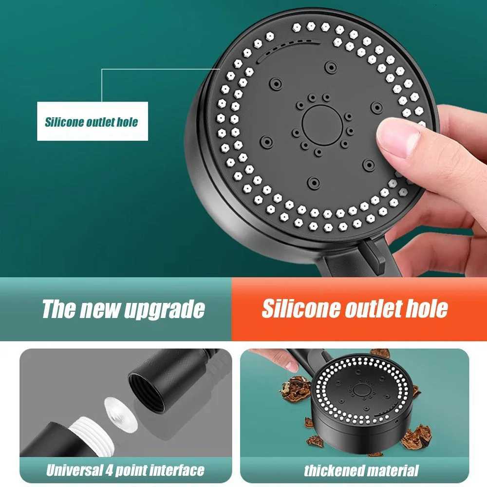 VILOYI 8 Modes Adjustable Shower High-pressure Water Saving Black Shower Handheld Bathro Massage Showers Nozzle Y251103