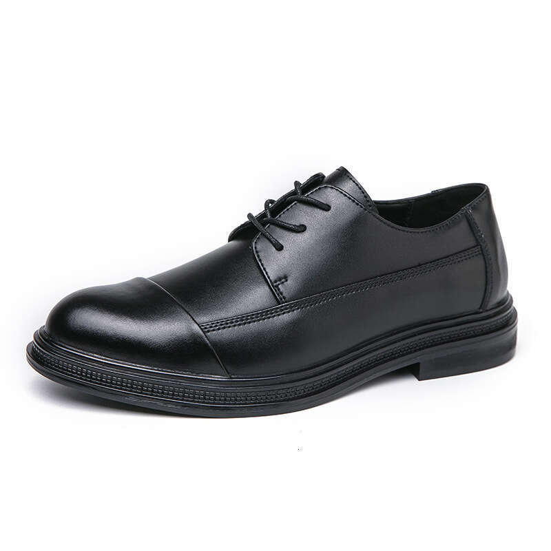 Large size leather shoes 2024 Spring and Autumn New Men's Block Business Dress British Soft soled Wedding Groom Shoes