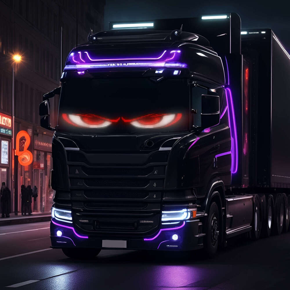 Devil's Soft Car Truck Eye Light Bluetooth Dynamic LED Flexible Advertising Screen