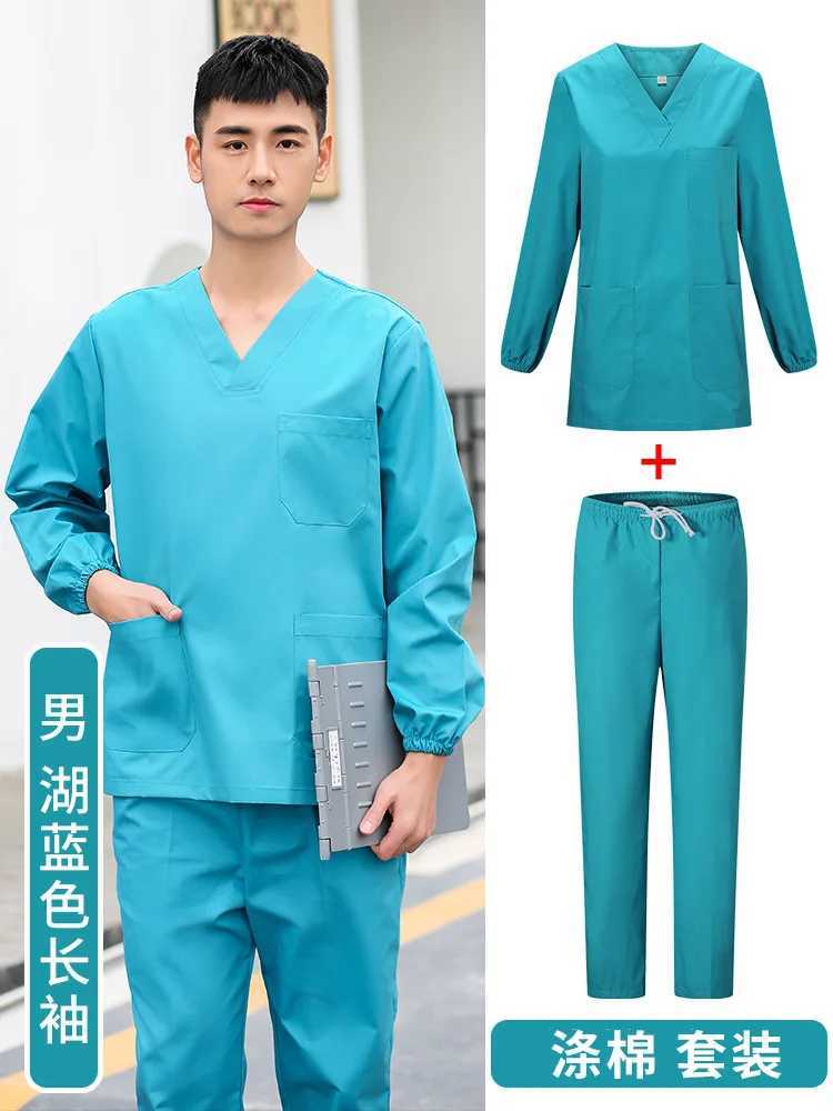 Cotton Summer Nurse Women Uniforms Medical Scrubs Clothes Nursing Beauty Agency Suit Pet Shop Veterinary Accessories Jogging J251103