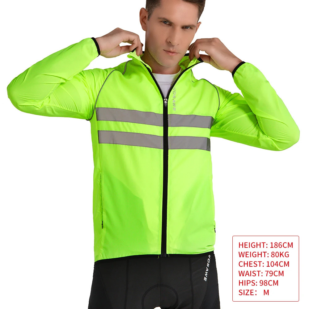 WOSAWE Ultralight Mens Bicycle Windproof Reflective Jacket Windproof Bicycle Jacket Waterproof MTB Road Bicycle Long Jersey 250328