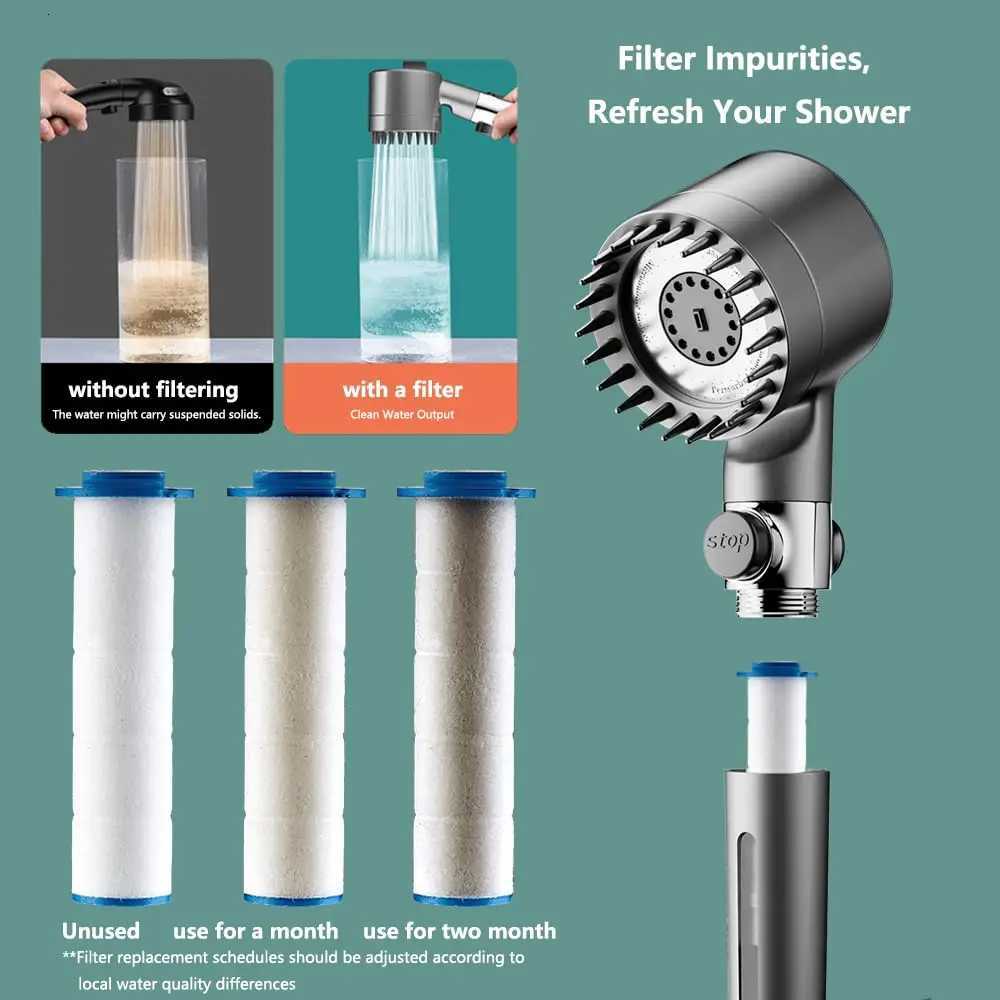 Handheld and highpressure filter shower s ion drip shower s with stainless steel hoses 3 spray modes for showering Y251103