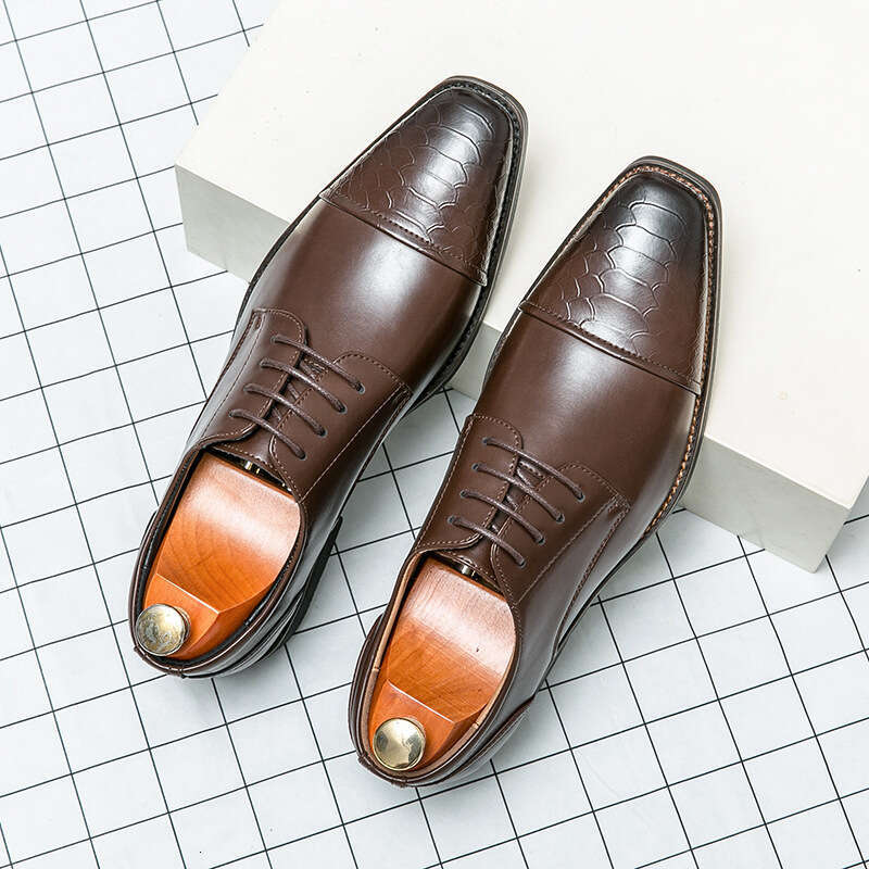 2024 Large Sizes, New Leather Fashion Business Trends, Dress Shoes, British Style, Men's Wedding
