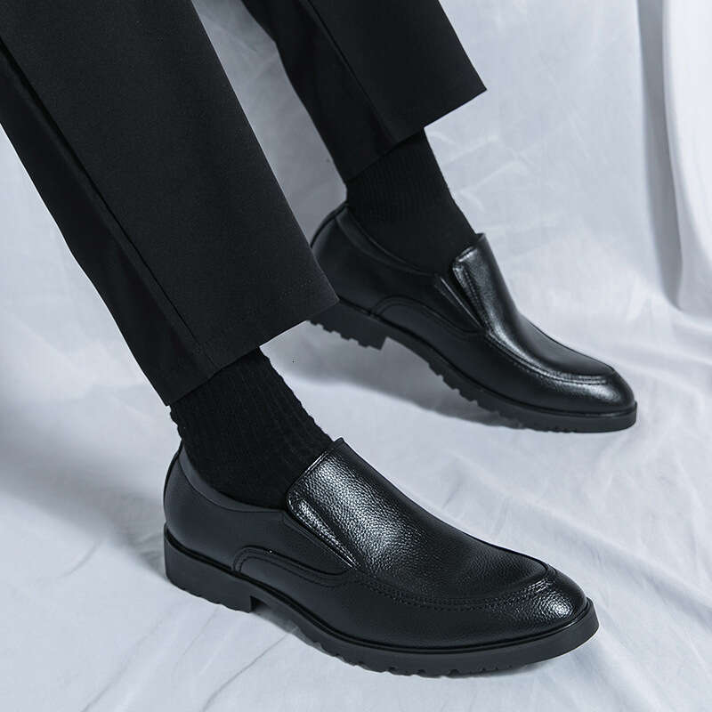 Large size men's one foot loafers 2024 Spring and Autumn new leather 46 Korean version trendy business shoes