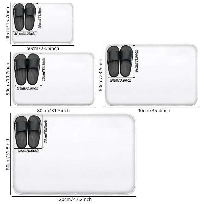 Santa Claus pattern floor mat toilet water absorbing floor mat decorative mat bedroom door mat soft and comfortable C251103